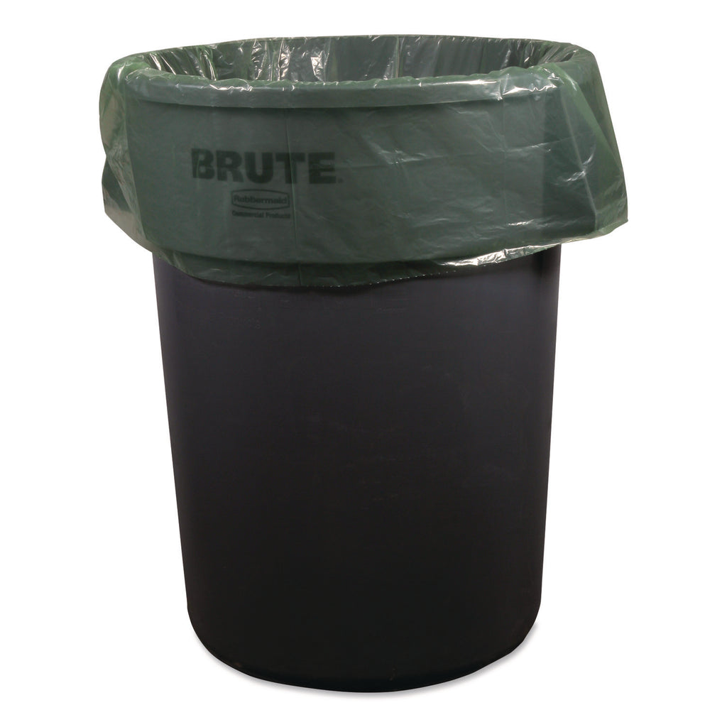 Eco Blend Max Can Liners, 60 gal, 0.8 Mil, 38" x 58", Green, 20 Bags/Roll, 5 Rolls/Carton