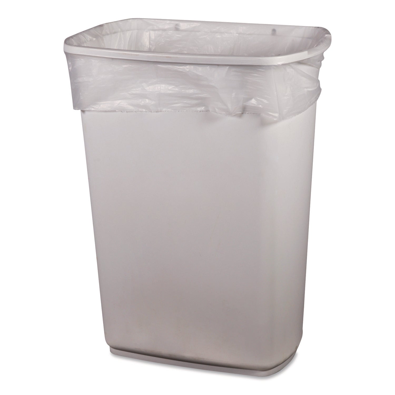 High-Density Waste Can Liners, 45 gal, 16 mic, 40" x 48", Natural, 250/Carton