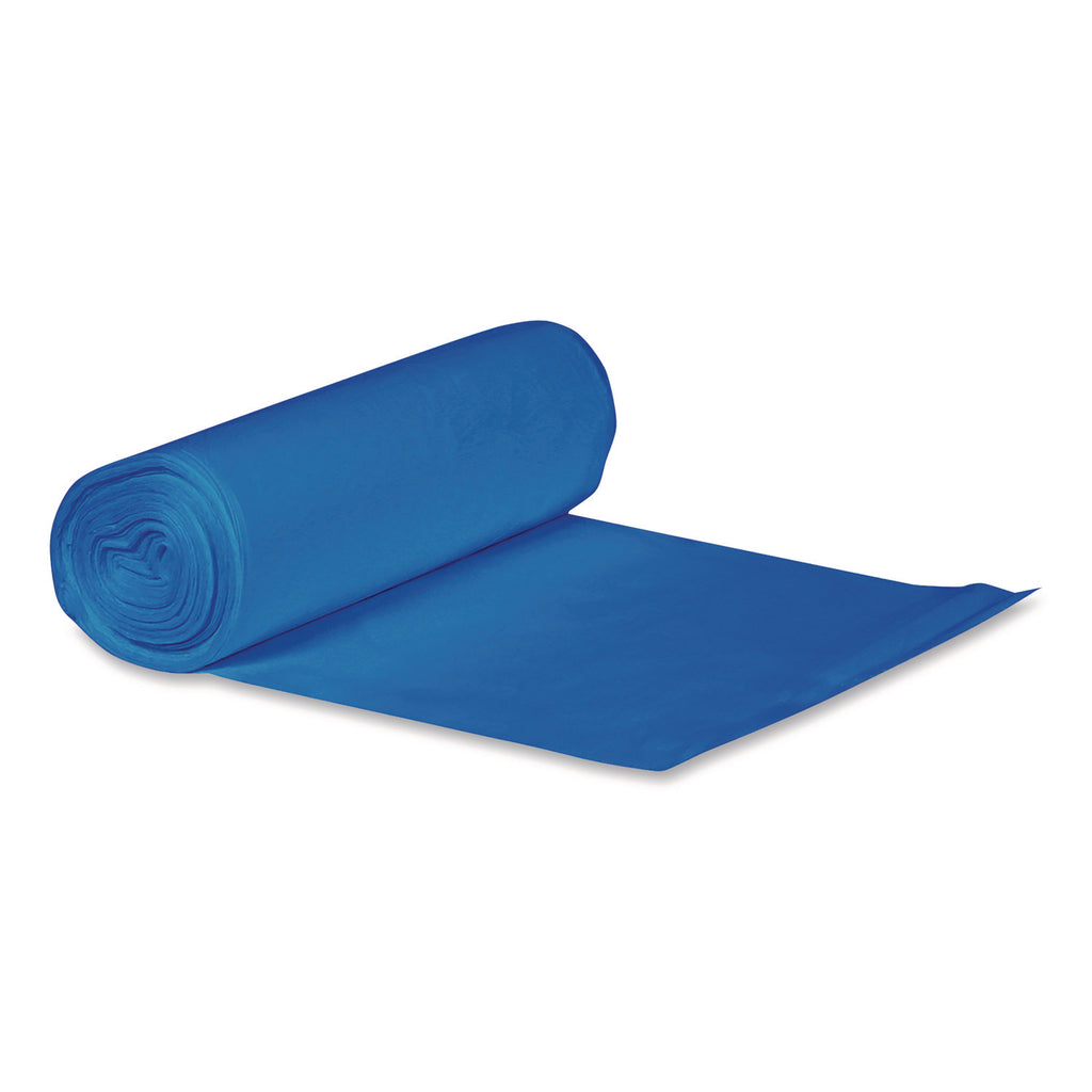 Eco Blend Max Can Liners, 60 gal, 0.8 mil, 38" x 58", Blue, 20 Bags/Roll, 5 Rolls/Carton