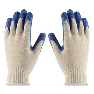 Seamless Knit Cotton/Polyester Gloves, Regular Grade, Small, Natural/Blue, 12 Pairs