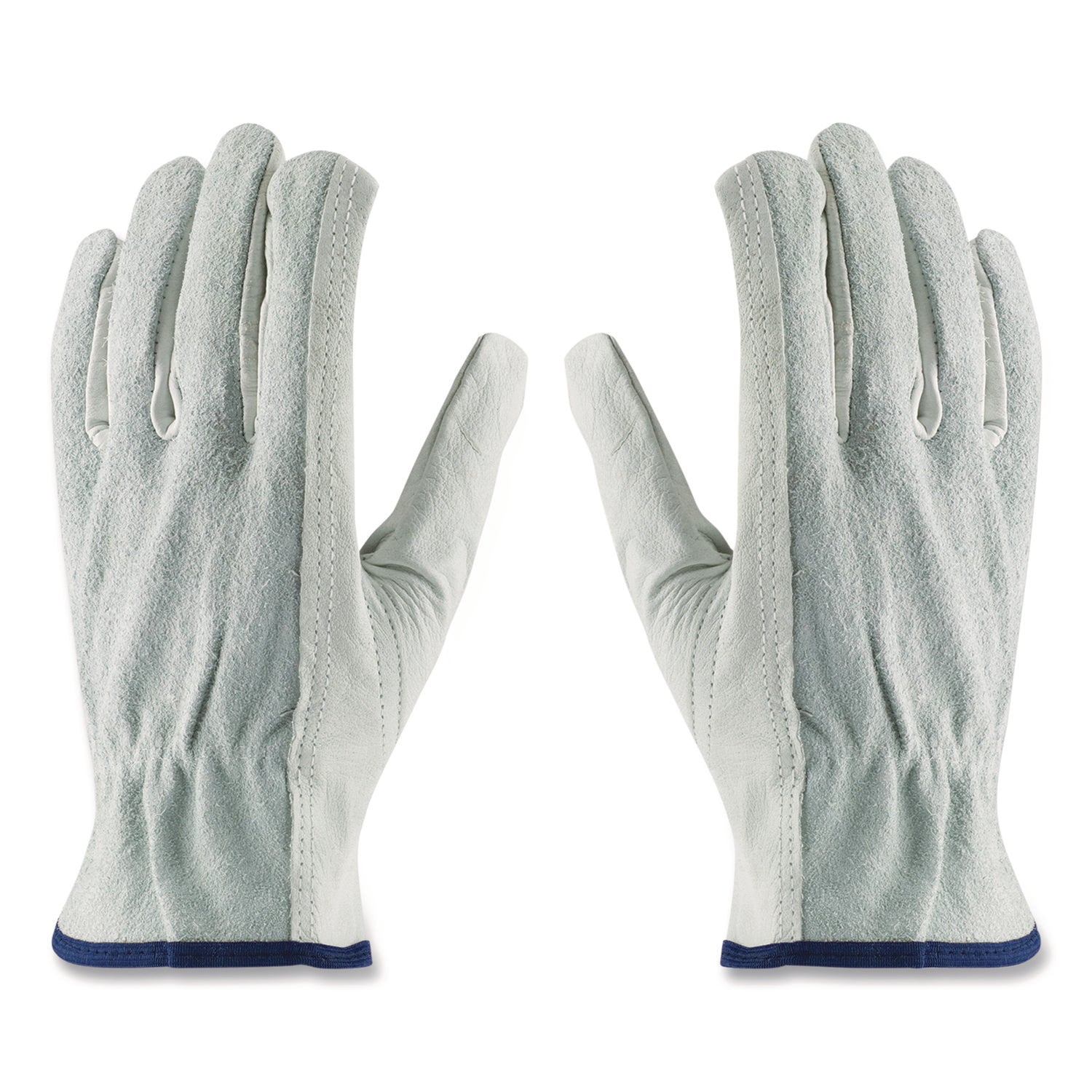 Top-Grain Leather Drivers Gloves with Shoulder-Split Cowhide Leather Back, Large, Gray