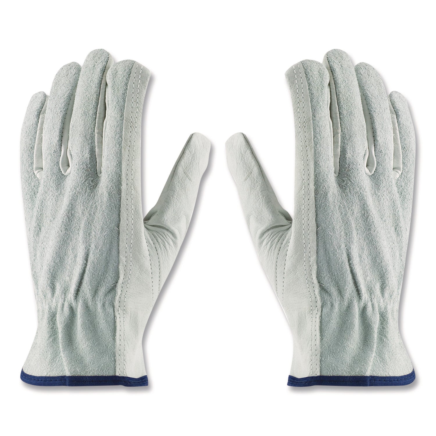 Top-Grain Leather Drivers Gloves with Shoulder-Split Cowhide Leather Back, Medium, Gray