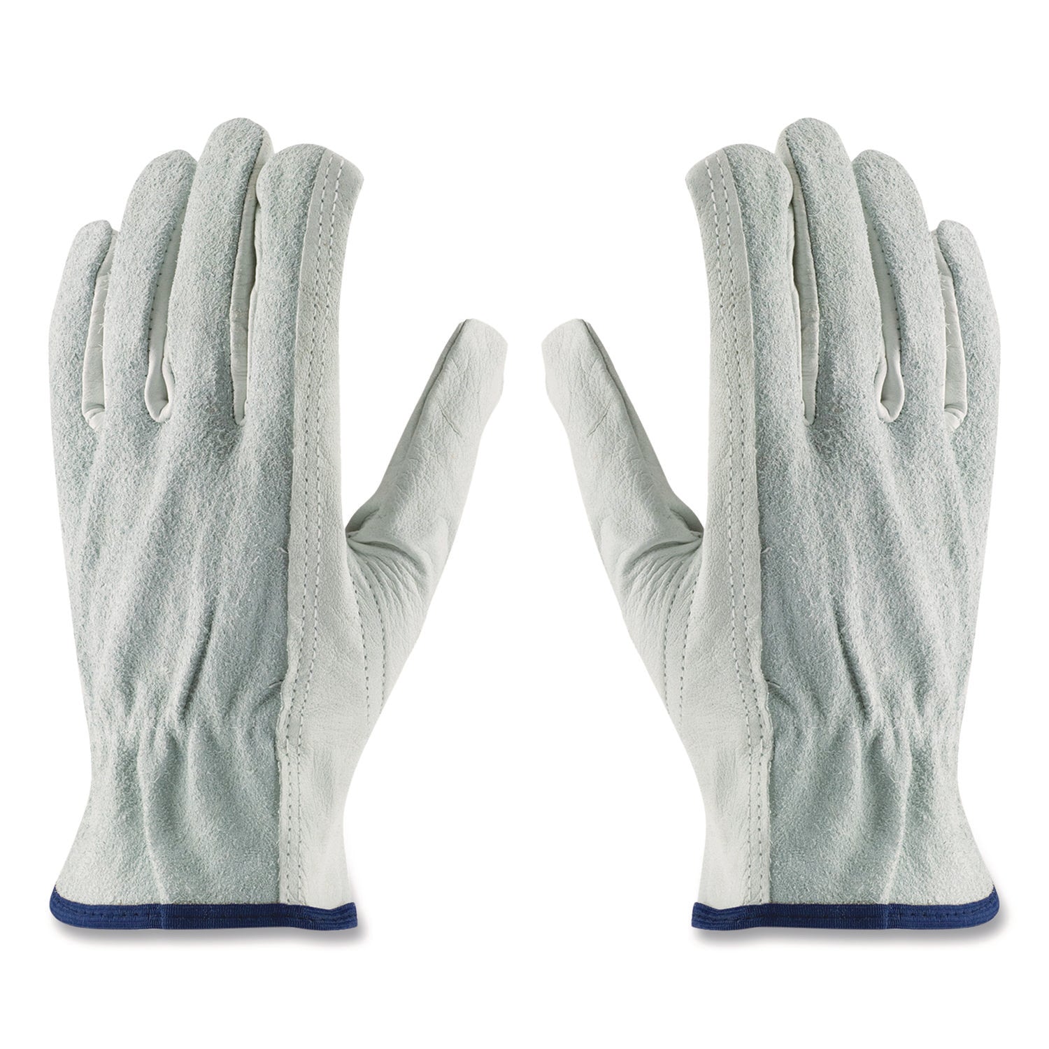 Top-Grain Leather Drivers Gloves with Shoulder-Split Cowhide Leather Back, Small, Gray