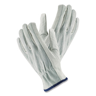 Top-Grain Leather Drivers Gloves with Shoulder-Split Cowhide Leather Back, X-Large, Gray
