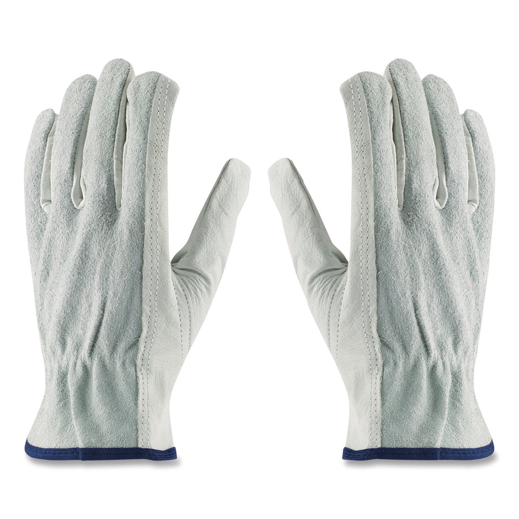 Top-Grain Leather Drivers Gloves with Shoulder-Split Cowhide Leather Back, X-Large, Gray