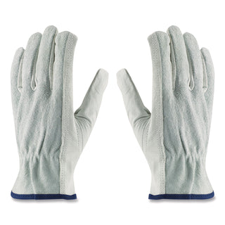 Top-Grain Leather Drivers Gloves with Shoulder-Split Cowhide Leather Back, X-Large, Gray