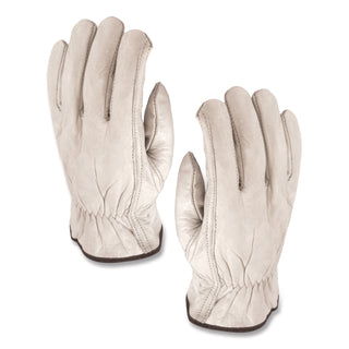 Top-Grain Pigskin Leather Drivers Gloves, Economy Grade, Medium, Gray