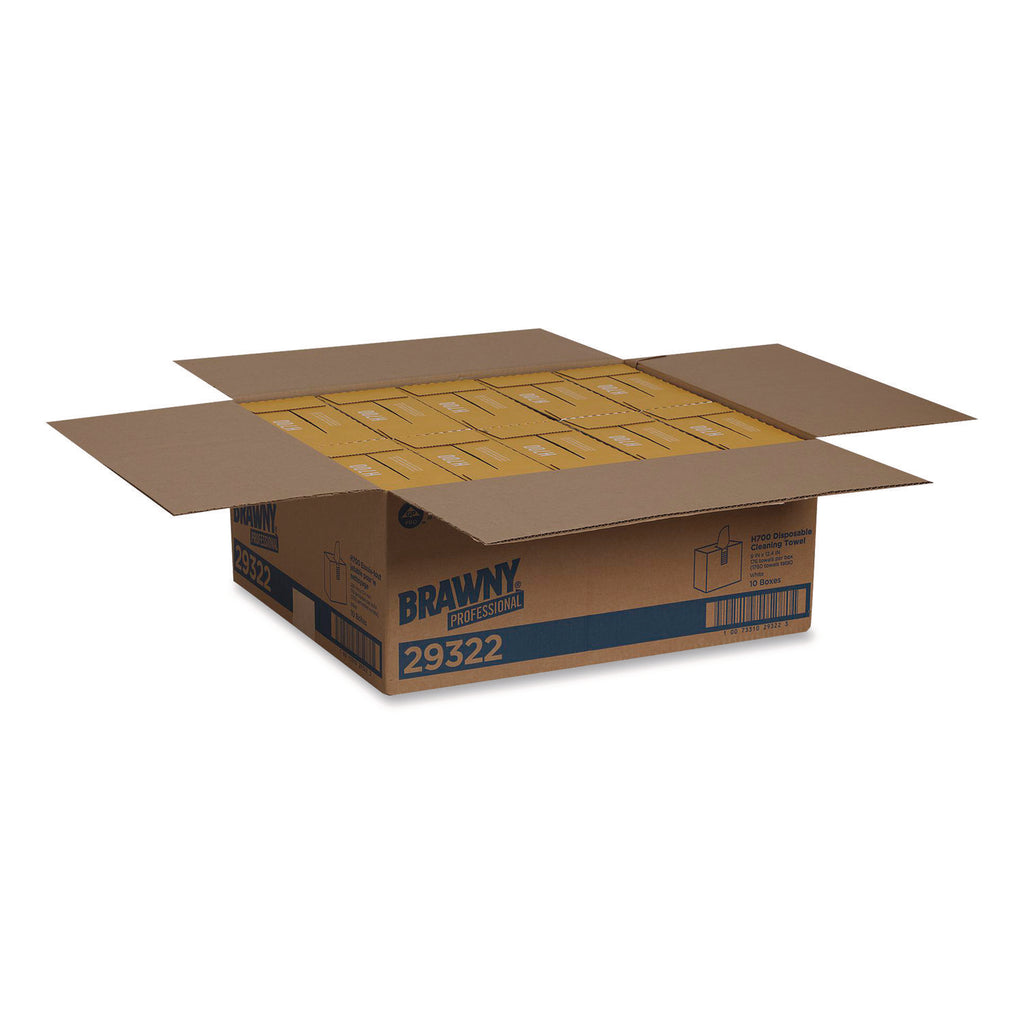 Heavyweight HEF Disposable Shop Towels, 9 x 12.5, White, 176/Box, 10 Box/Carton