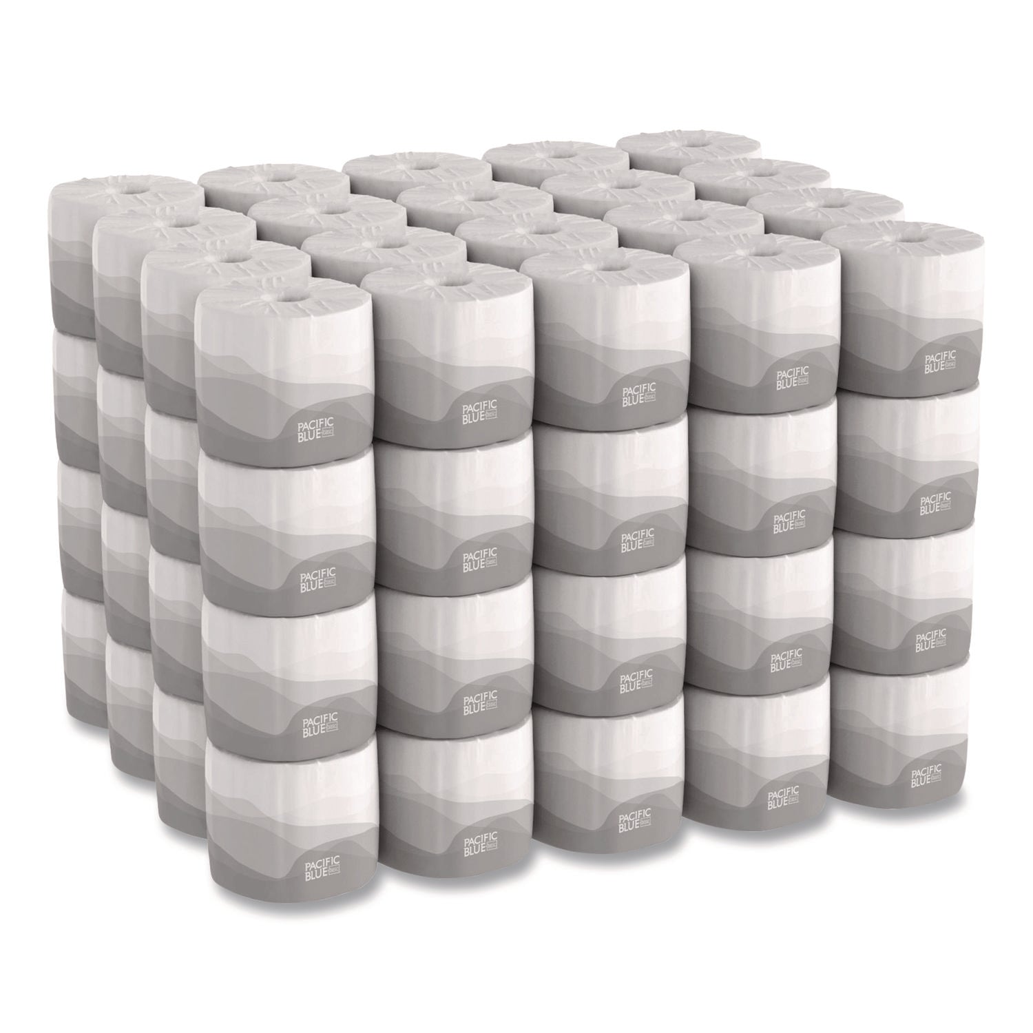 Pacific Blue Basic Bathroom Tissue, Septic Safe, 1-Ply, White, 1,210 Sheets/Roll, 80 Rolls/Carton