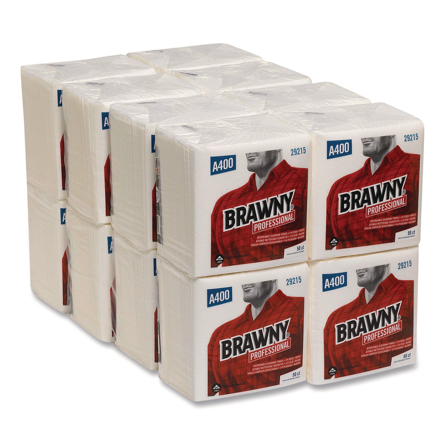 All Purpose Wipers, 13 x 13, White, 50/Pack, 16/Carton