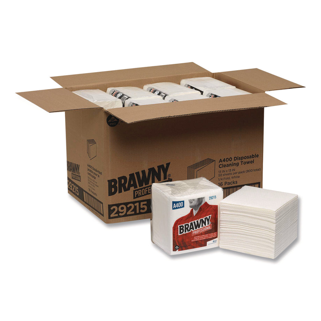 All Purpose Wipers, 13 x 13, White, 50/Pack, 16/Carton
