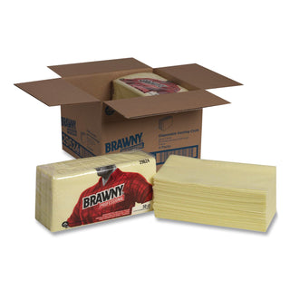 Dusting Cloths, Quarterfold, 24 x 24, Unscented, Yellow, 50/Pack, 4 Packs/Carton