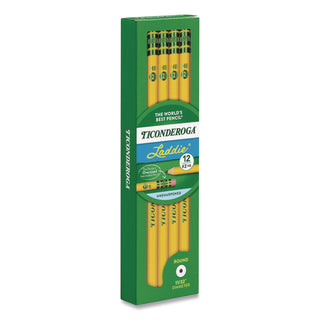 Ticonderoga Laddie Woodcase Pencil with Microban Protection, HB (#2), Black Lead, Yellow Barrel, Dozen