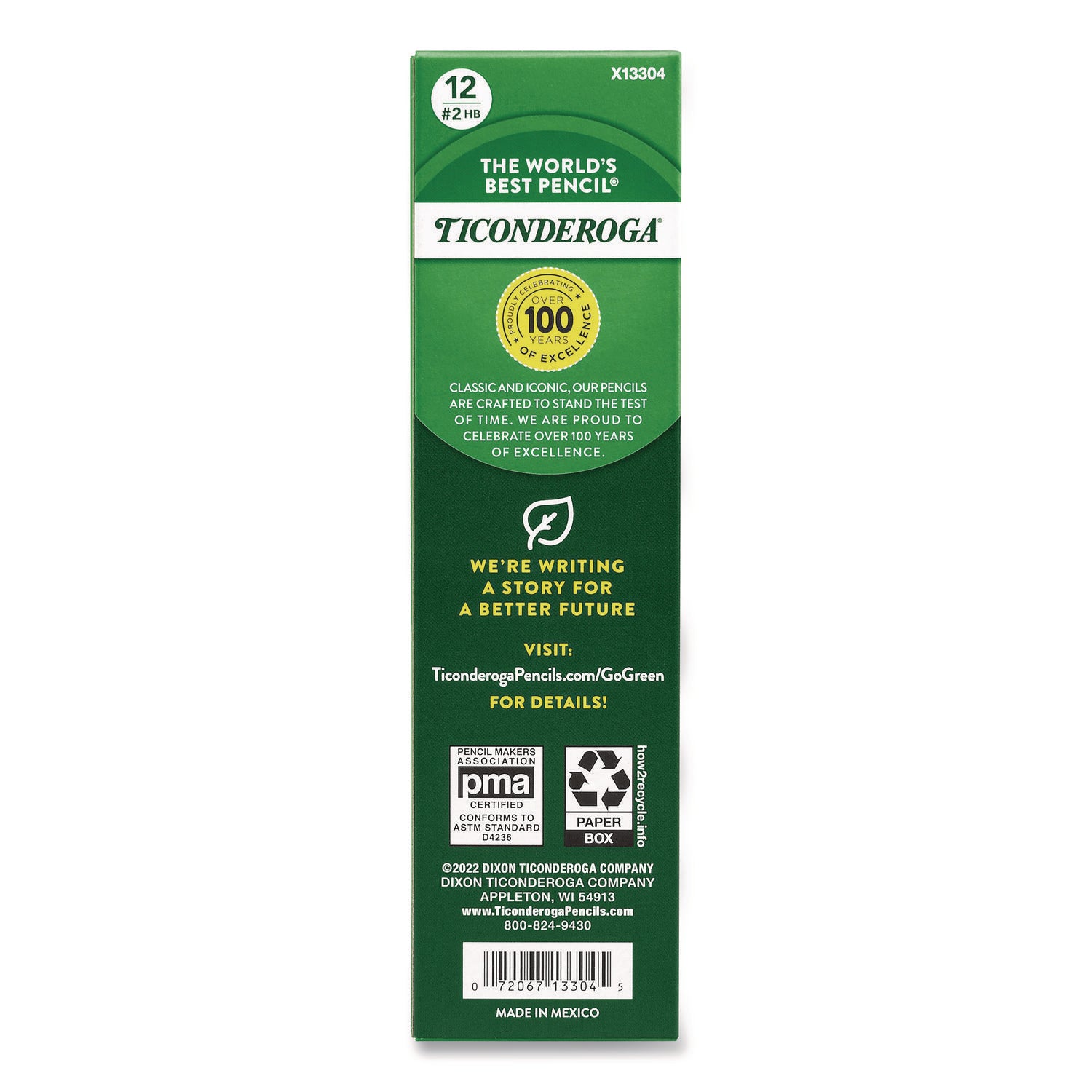 Ticonderoga Laddie Woodcase Pencil with Microban Protection, HB (#2), Black Lead, Yellow Barrel, Dozen