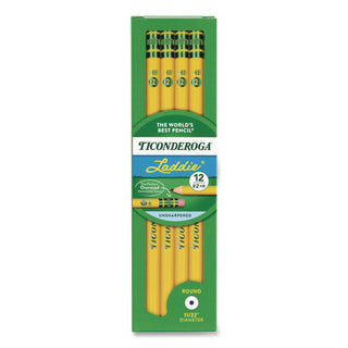 Ticonderoga Laddie Woodcase Pencil with Microban Protection, HB (#2), Black Lead, Yellow Barrel, Dozen