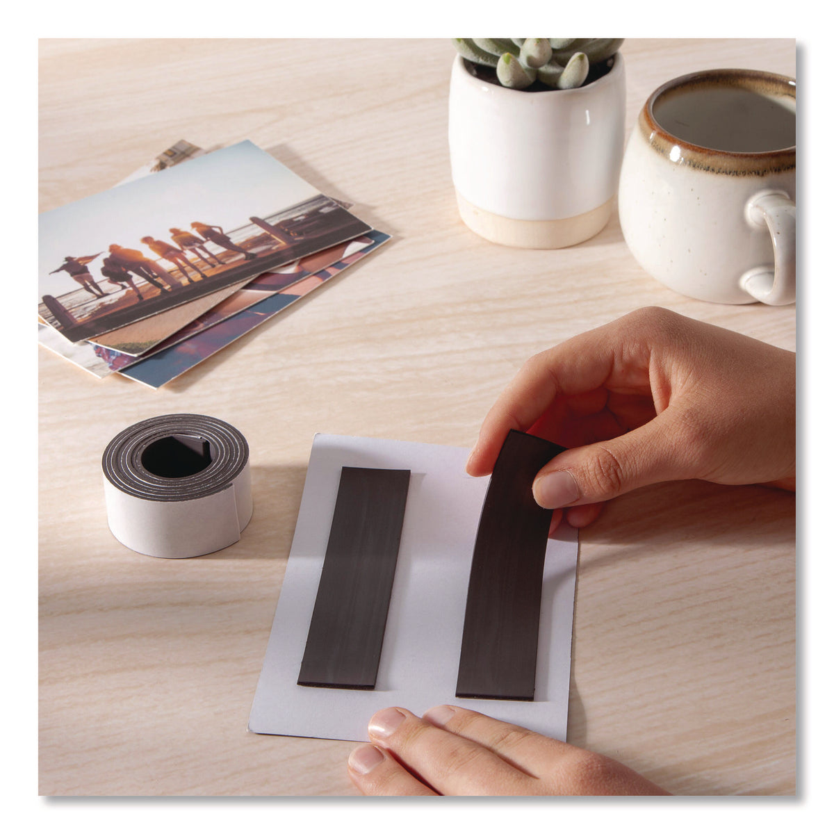 Magnetic Adhesive Tape Roll, 1" x 4 ft, Black