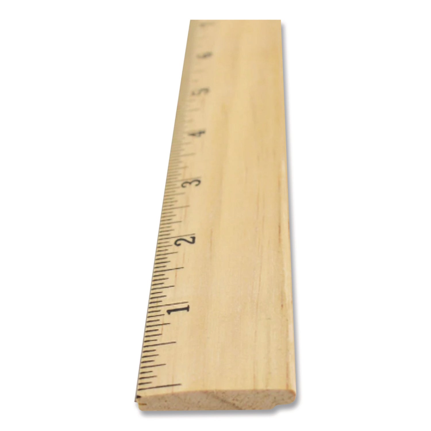 Wood Ruler with Single Metal Edge, Standard, 12" Long