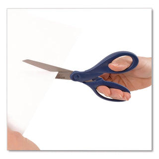 Titanium Bonded Scissors, 8" Long, 3.5" Cut Length, Navy Straight Handle