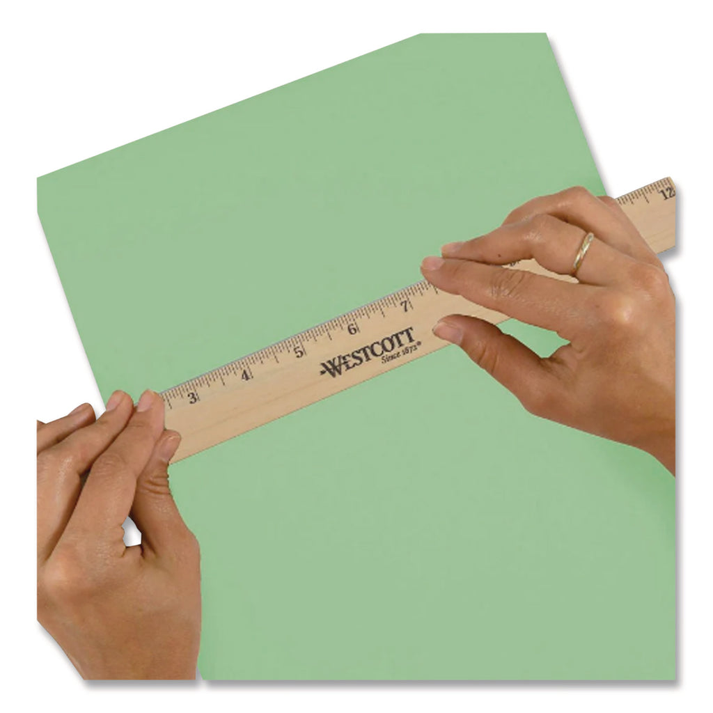 Flat Beveled Ruler Beveled Wood Ruler, Standard, 12