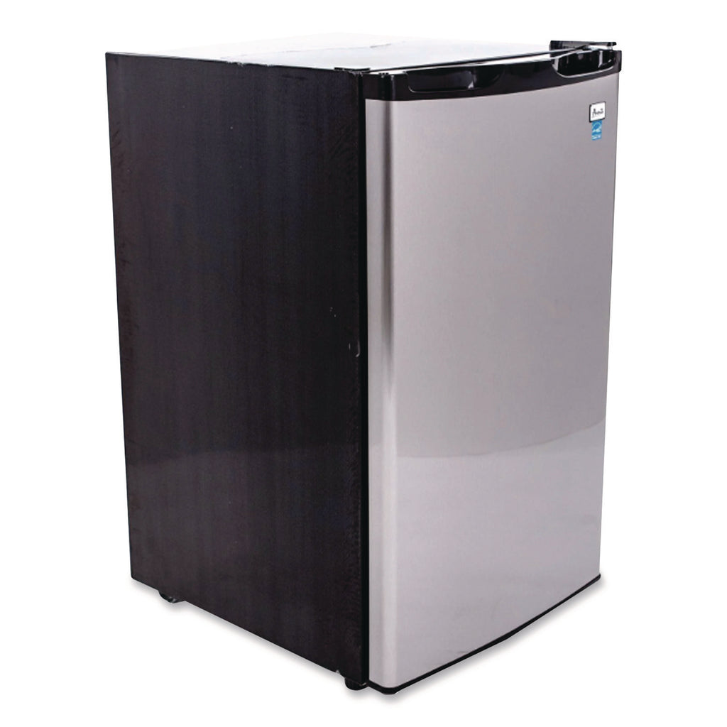 4.4 Cu.Ft. Auto-Defrost Refrigerator, 19.25 x 22 x 33, Black with Stainless Steel Door