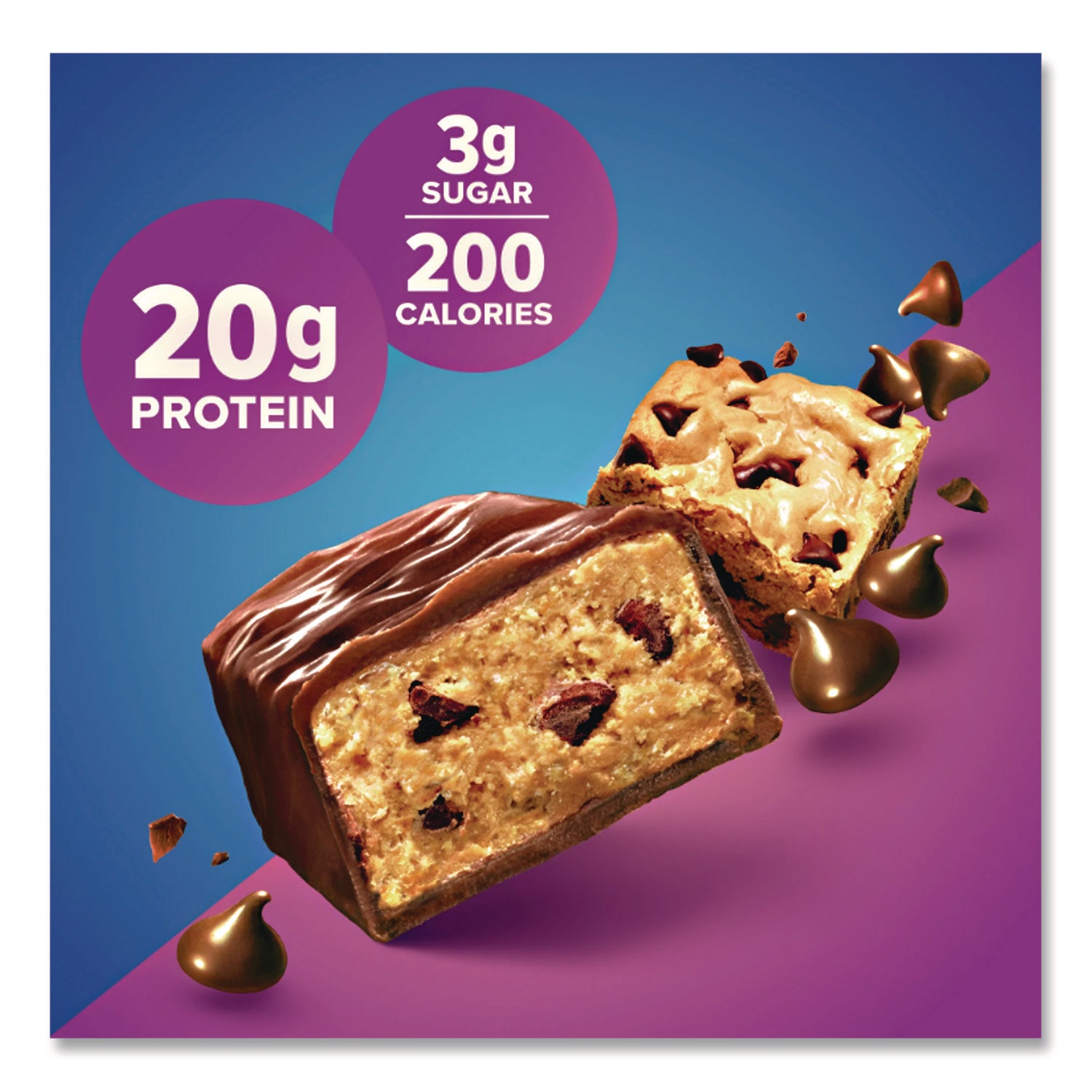 Pure Protein Bar, Chewy Chocolate Chip, 1.76 oz Bar, 6/Box