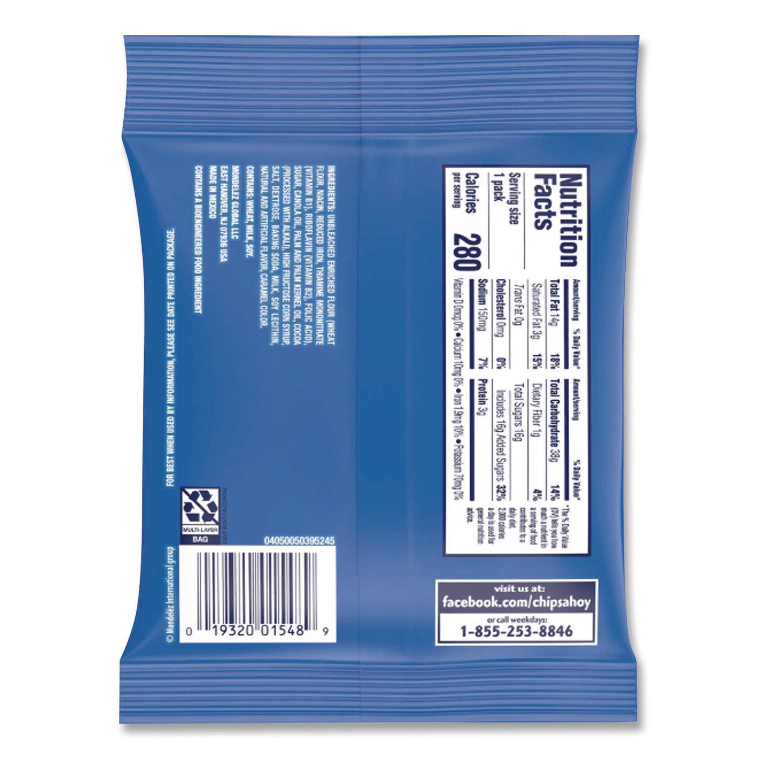 Chocolate Chip Cookies - Single Serve, 2 oz Packets, 60/Carton