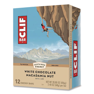 Energy Bar, White Chocolate Macadamia Nut, 2.4 oz Bar, 12 Bars/Box