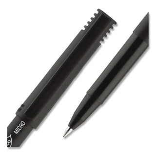 ONYX Roller Ball Pen, Stick, Extra-Fine 0.5 mm, Black Ink, Black Barrel, Dozen