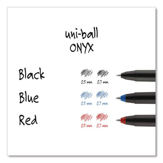 ONYX Roller Ball Pen, Stick, Extra-Fine 0.5 mm, Black Ink, Black Barrel, Dozen