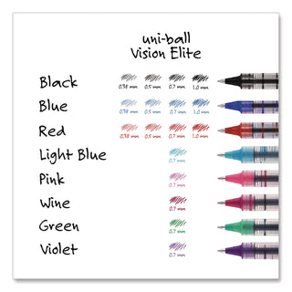 VISION Roller Ball Pen, Stick, Fine 0.7 mm, Black Ink, Silver/Black/Clear Barrel, Dozen