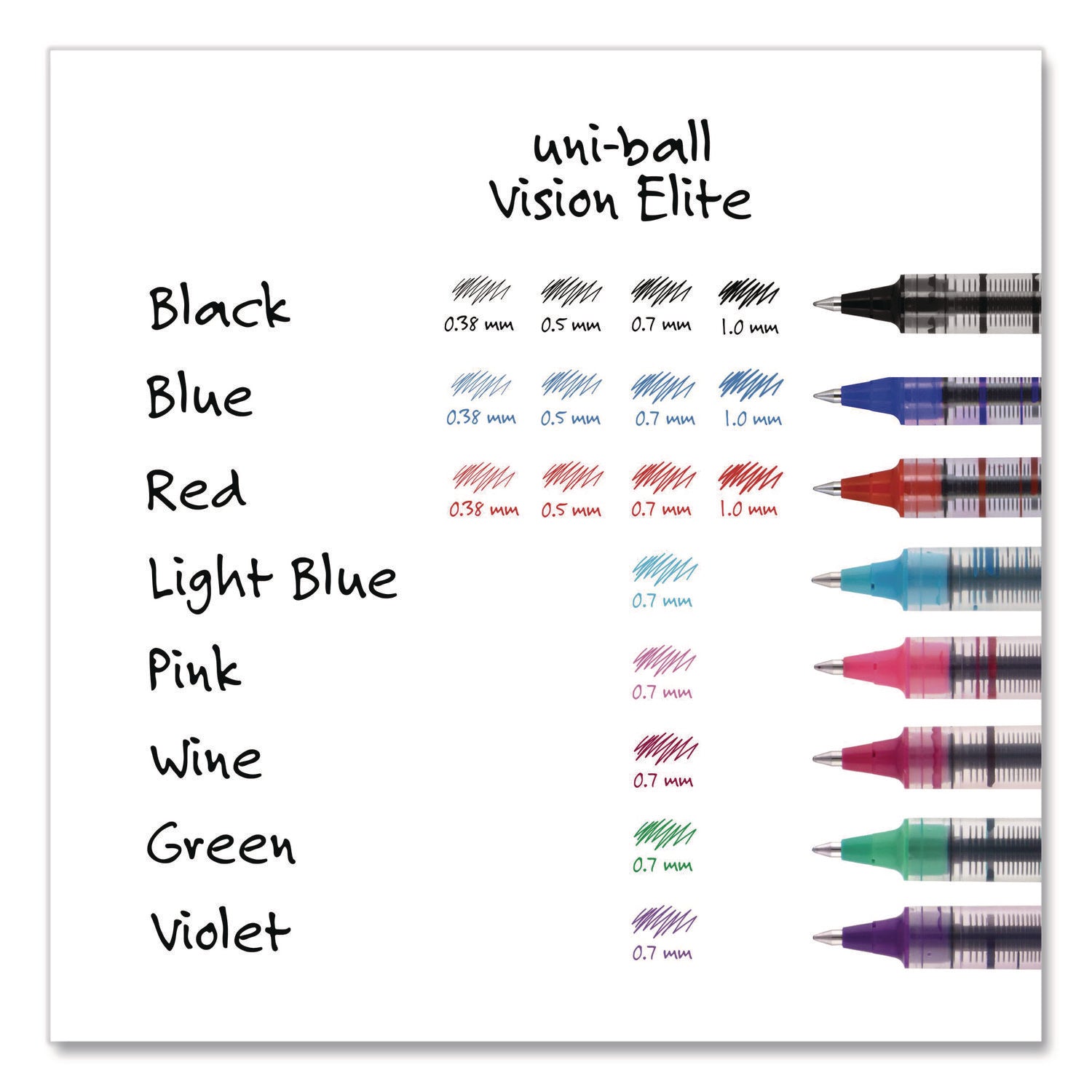 VISION Roller Ball Pen, Stick, Fine 0.7 mm, Blue Ink, Silver/Blue/Clear Barrel, Dozen