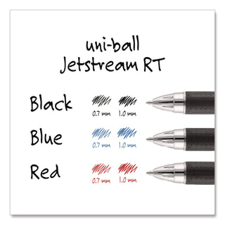 Jetstream Retractable Hybrid Gel Pen, Fine 0.7 mm, Black Ink, Blue/Silver Barrel