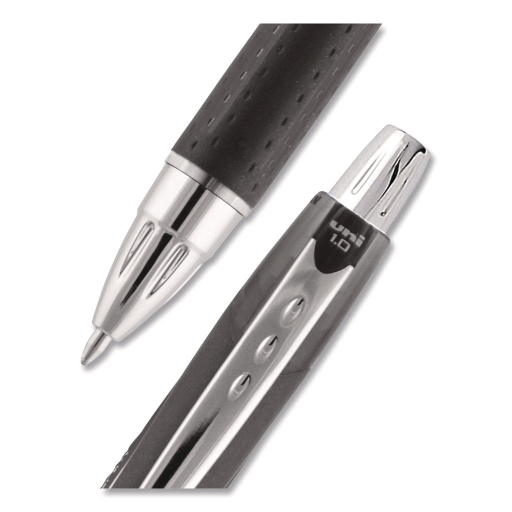 Jetstream Retractable Hybrid Gel Pen, Bold 1 mm, Black Ink, Black/Silver Barrel