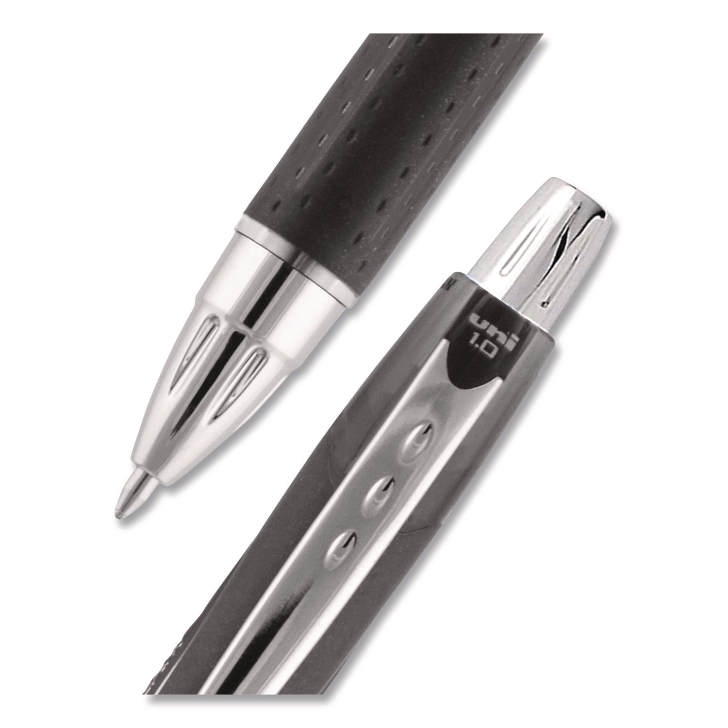 Jetstream Retractable Hybrid Gel Pen, Bold 1 mm, Black Ink, Black/Silver Barrel