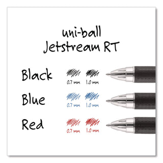 Jetstream Retractable Hybrid Gel Pen, Bold 1 mm, Black Ink, Black/Silver Barrel