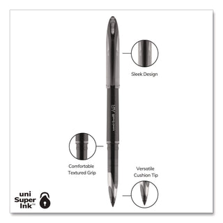 AIR Porous Gel Pen, Stick, Medium 0.7 mm, Black Ink, Black Barrel, 3/Pack