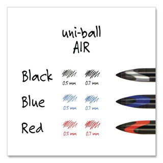 AIR Porous Gel Pen, Stick, Medium 0.7 mm, Black Ink, Black Barrel, 3/Pack