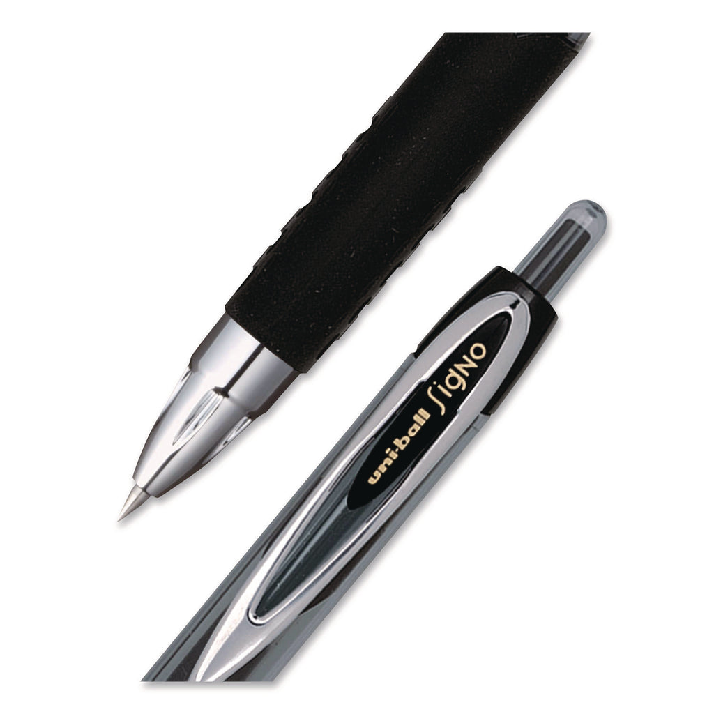 207 Signo Gel Ultra Micro Gel Pen, Retractable, Extra-Fine 0.38 mm, Black Ink, Clear/Black Barrel