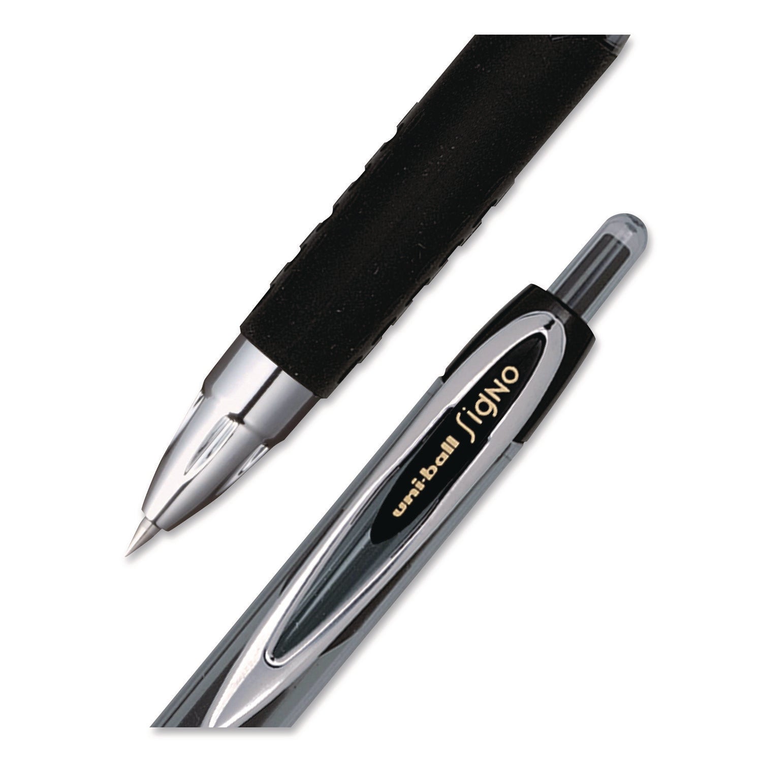 207 Signo Gel Ultra Micro Gel Pen, Retractable, Extra-Fine 0.38 mm, Black Ink, Clear/Black Barrel