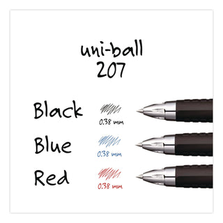 207 Signo Gel Ultra Micro Gel Pen, Retractable, Extra-Fine 0.38 mm, Black Ink, Clear/Black Barrel