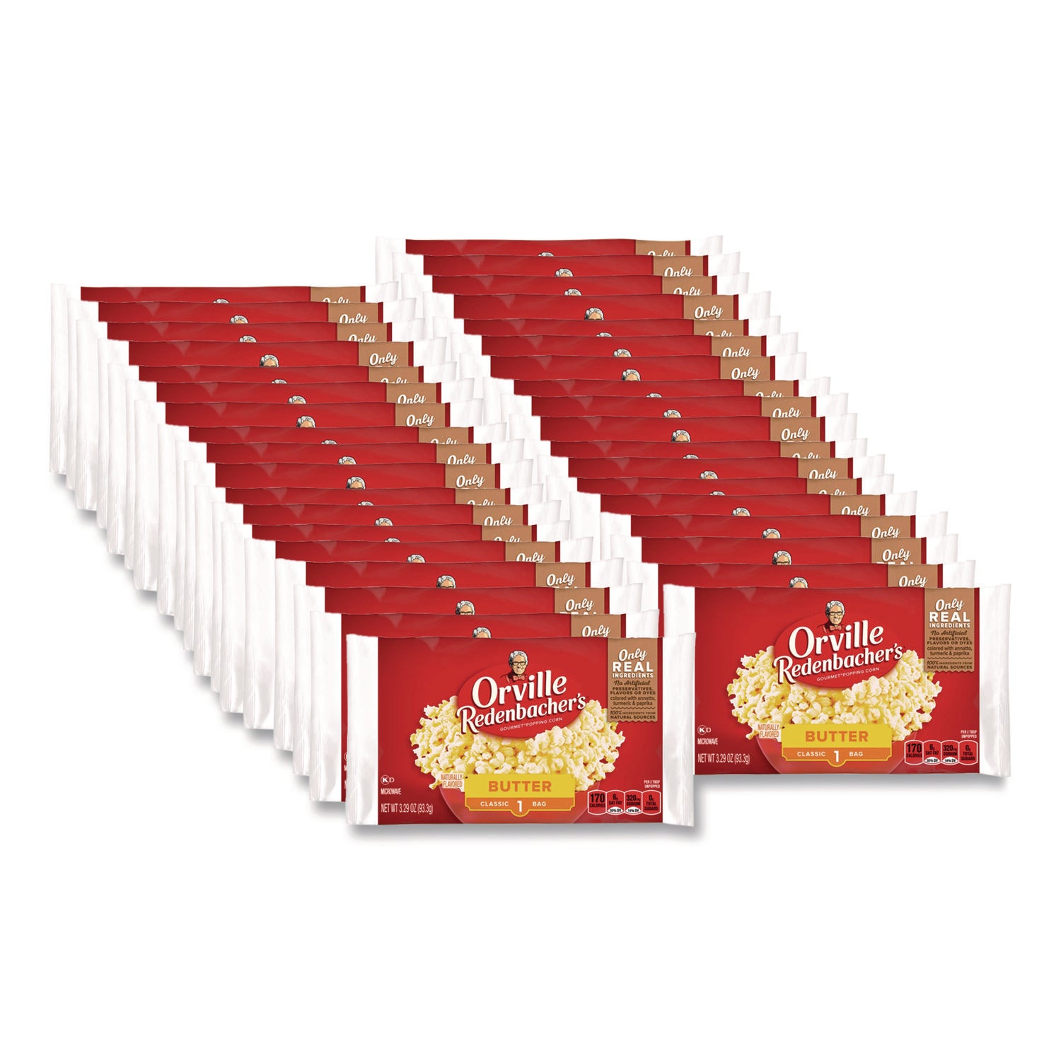 Gourmet Microwave Popcorn, Butter, 3.29 oz Bag, 36/Carton