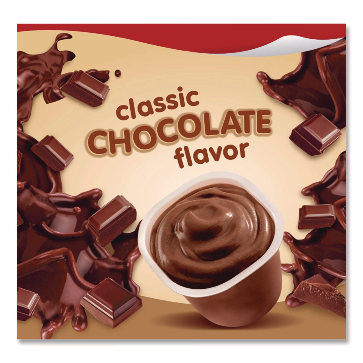 Pudding Cups, Chocolate, 3.5 oz Cup, 48/Carton