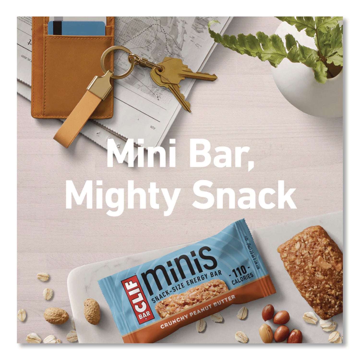 Energy Bar, Mini Crunchy Peanut Butter, 0.99 oz Bar, 20/Box