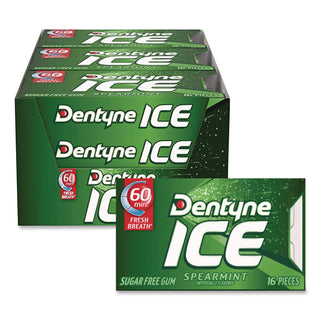 Sugarless Gum, Spearmint, 16 Pieces/Pack, 9 Packs/Box