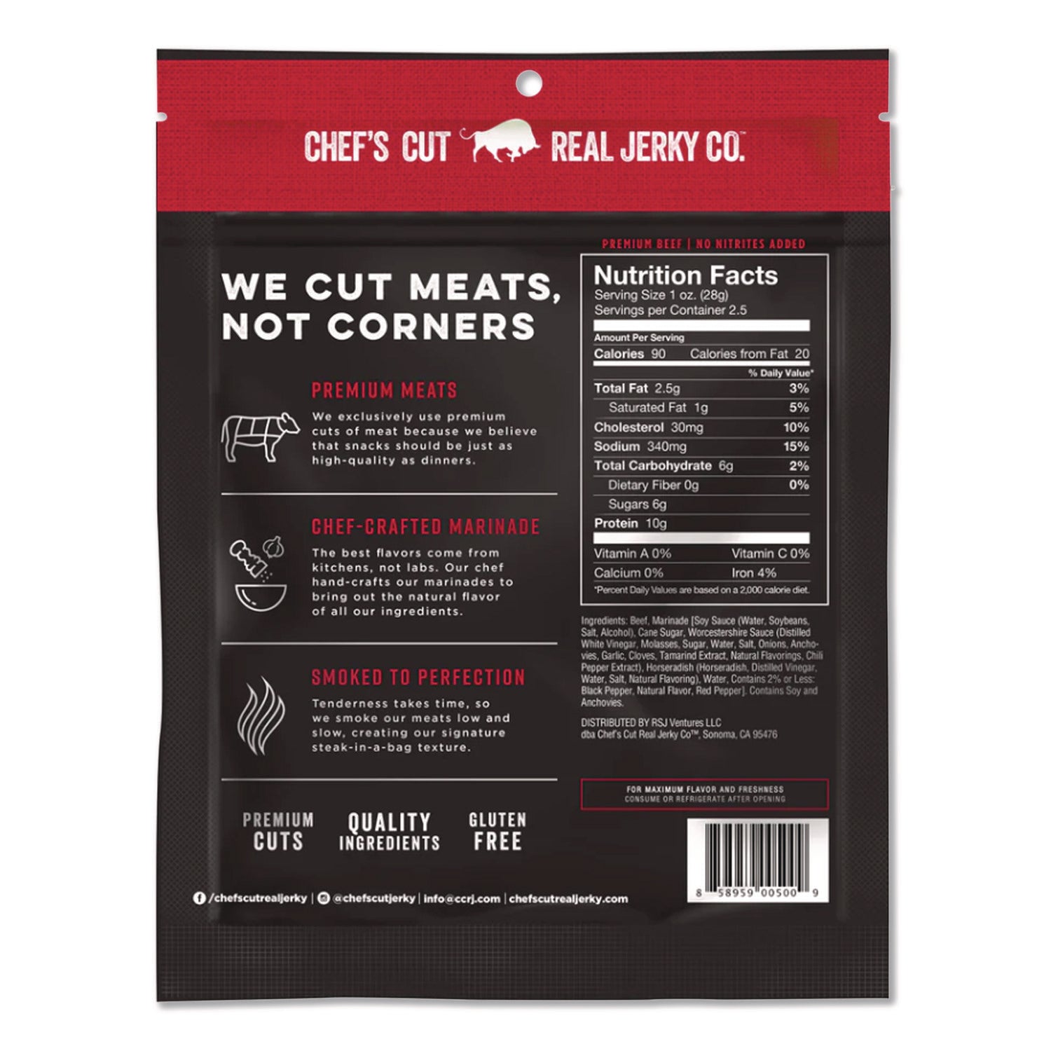 Real Steak Jerky, Original Recipe, 2.5 oz Bag