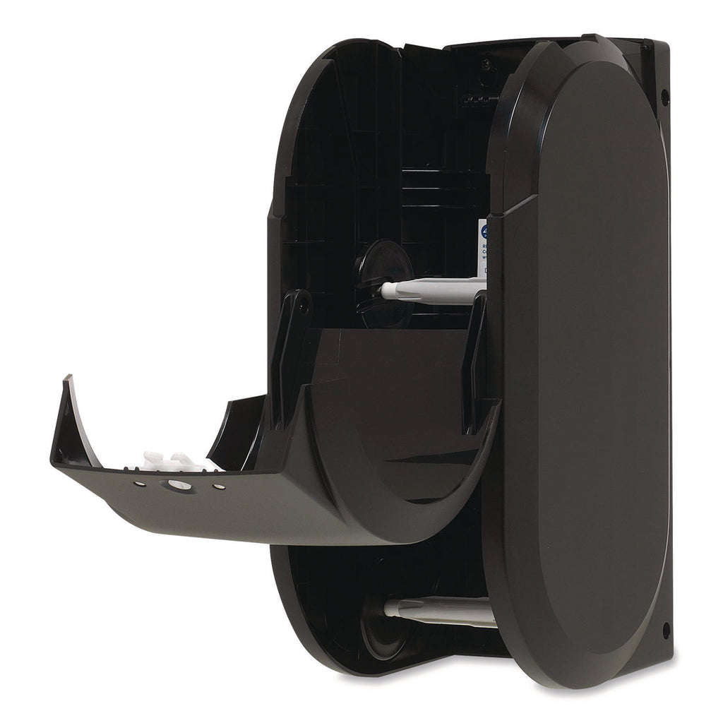 Compact Vertical 2-Roll Coreless Tissue Dispenser, 14.06 x 6.69 x 8.19, Black