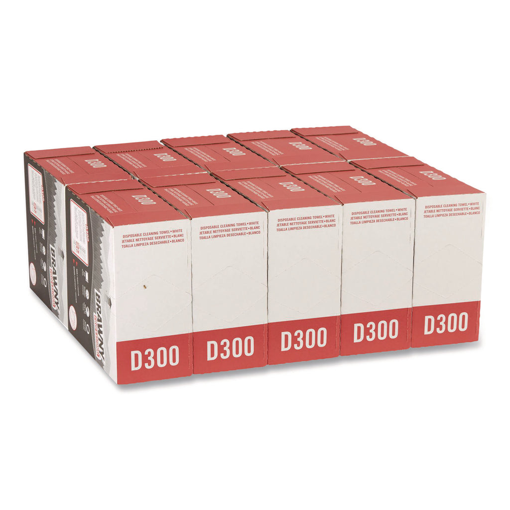 Tall Dispenser All-Purpose DRC Wipers, 1-Ply, 9.25 x 16, Unscented, White, 110/Box 10 Boxes/Carton