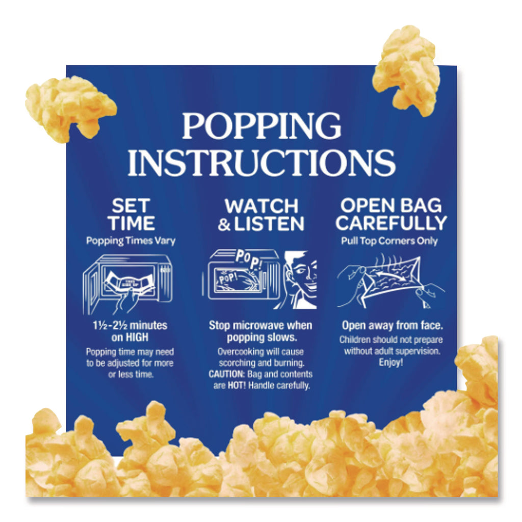 Microwave Popcorn, Light Butter, 2.75 oz Bag, 36/Carton