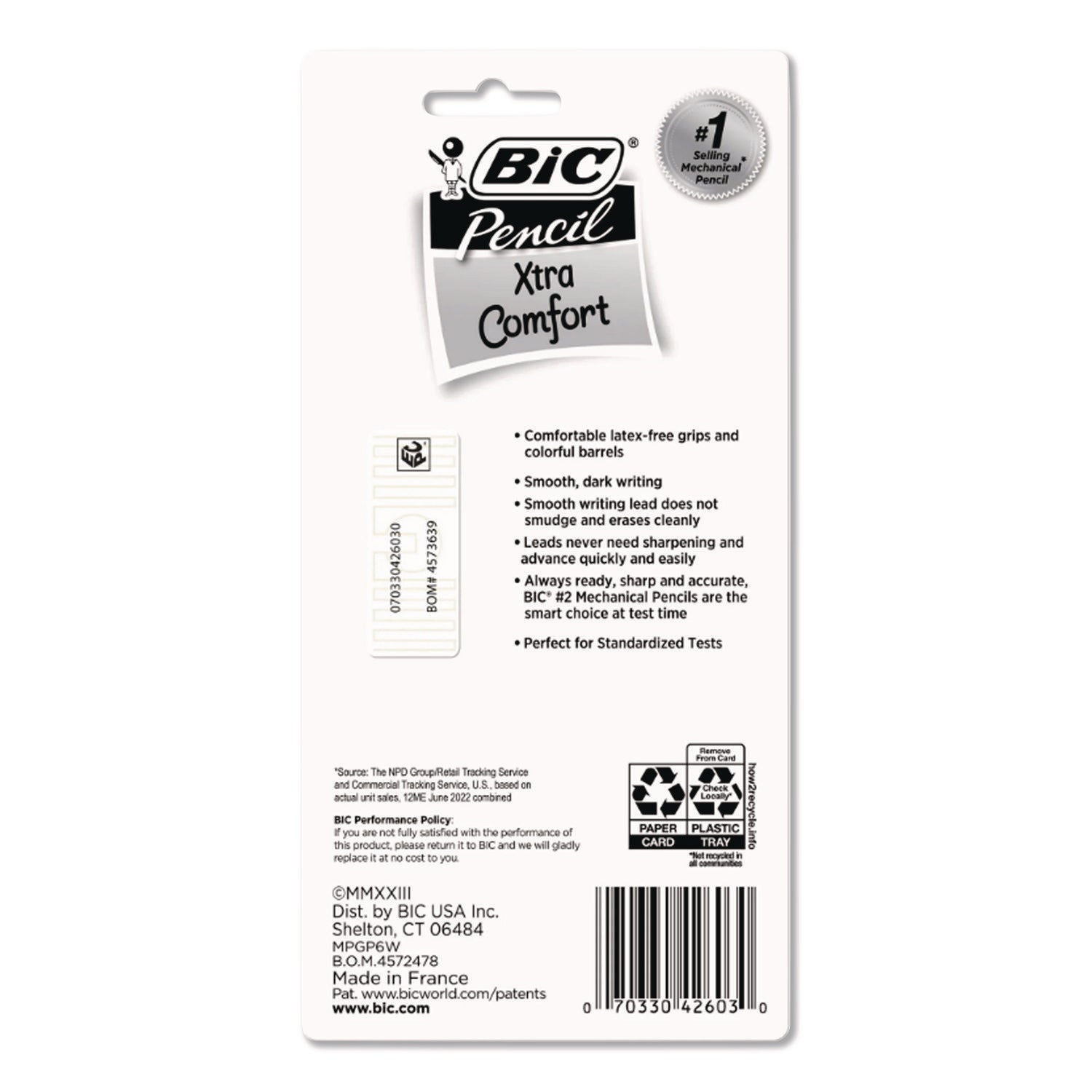 Xtra-Comfort Mechanical Pencil, 0.7 mm, HB (#2), Black Lead, Assorted Barrel Colors, 6/Pack