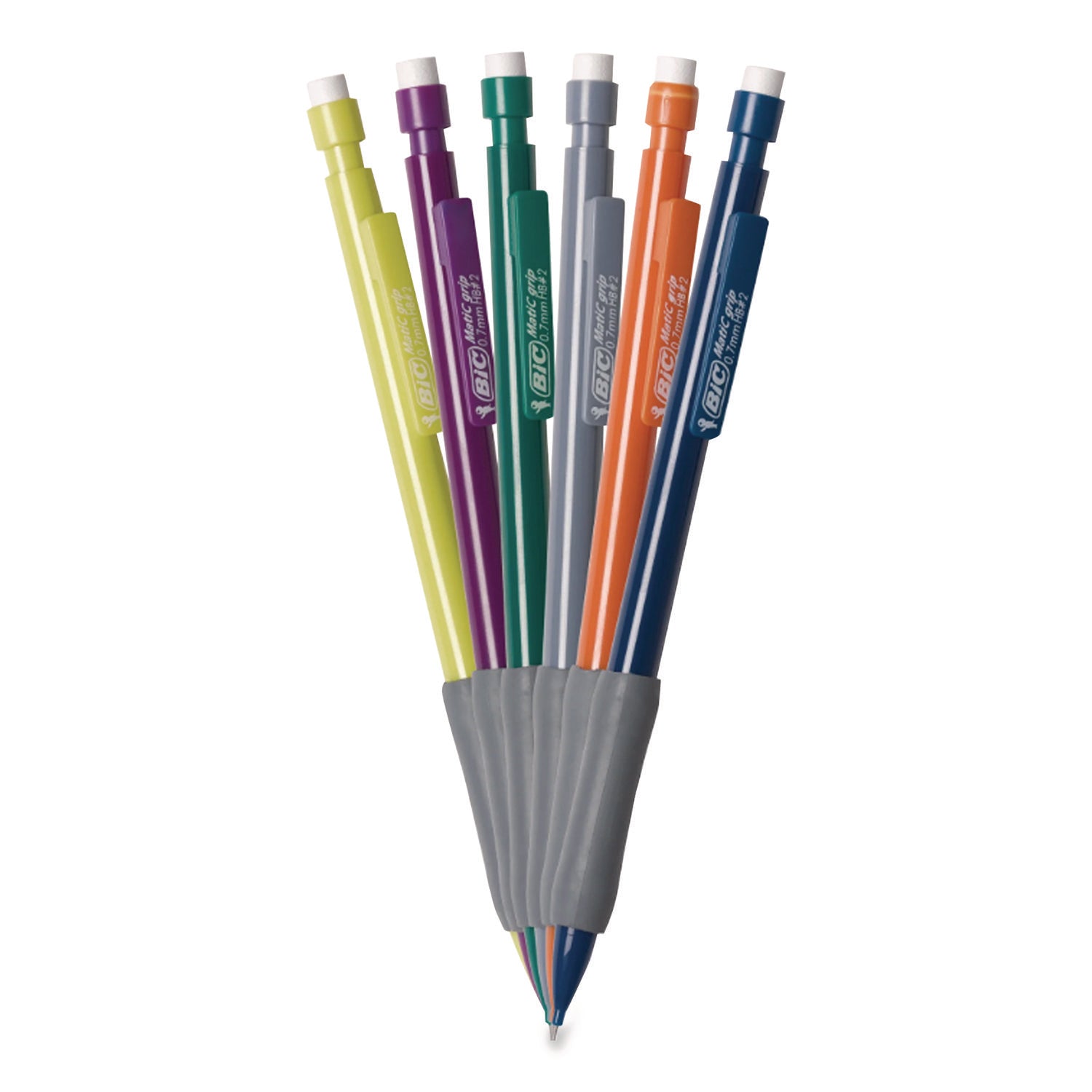 Xtra-Comfort Mechanical Pencil, 0.7 mm, HB (#2), Black Lead, Assorted Barrel Colors, 6/Pack